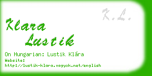 klara lustik business card